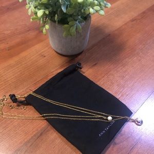 🤍ANN TAYLOR 🤍Double Chain Genuine Pearl Necklace 🤍EUC🤍NWOT🤍Never Worn 🤍